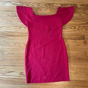 Design Lab Red Off the Shoulder Cocktail Dress